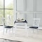 International Concepts 42 in. Solid Wood Round Dual Drop Leaf Dining Table with 2 Chairs in White/Heather Gray K05-42DL-C613-2 - alternate 3
